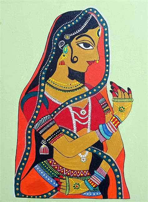 Welcome painting (12" x 16") - International Indian Folk Art Gallery