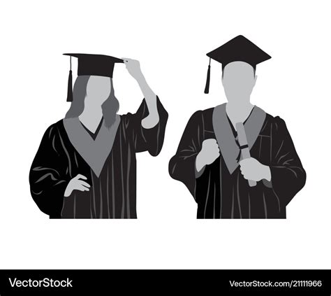 Graduates silhouette Royalty Free Vector Image