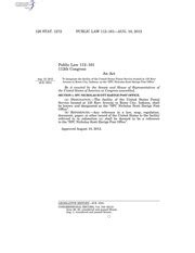 An Act To designate the facility of the United States Postal Service located at 125 Kerr Avenue ...
