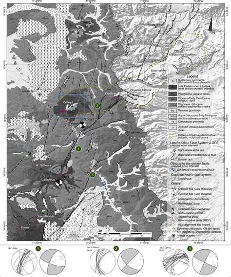 Regional geological map of Andean intra-arc zone between latitudes 37... | Download Scientific ...