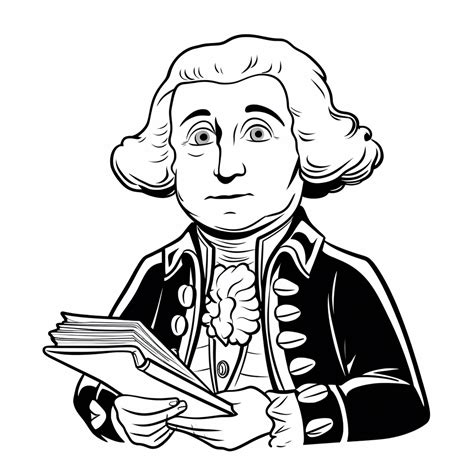 George Washington As A Young Man - Coloring Page