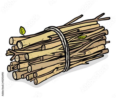 bundle of firewood / cartoon vector and illustration, hand drawn style, isolated on white ...