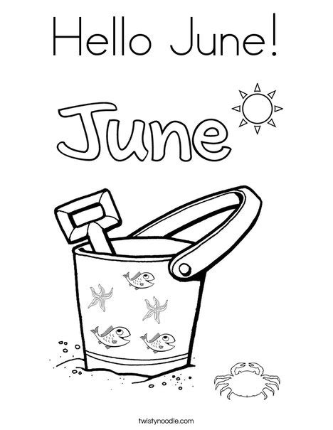 Hello June Coloring Page - Twisty Noodle