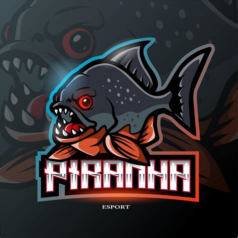 Piranha esport logo mascot design 6818336 Vector Art at Vecteezy