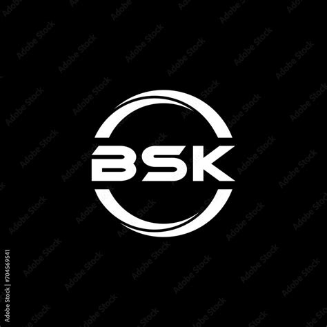 BSK letter logo design with black background in illustrator, cube logo, vector logo, modern ...