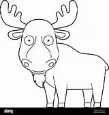 Easy coloring Cartoon Vector Illustration Of A moose Stock Image  sketch template