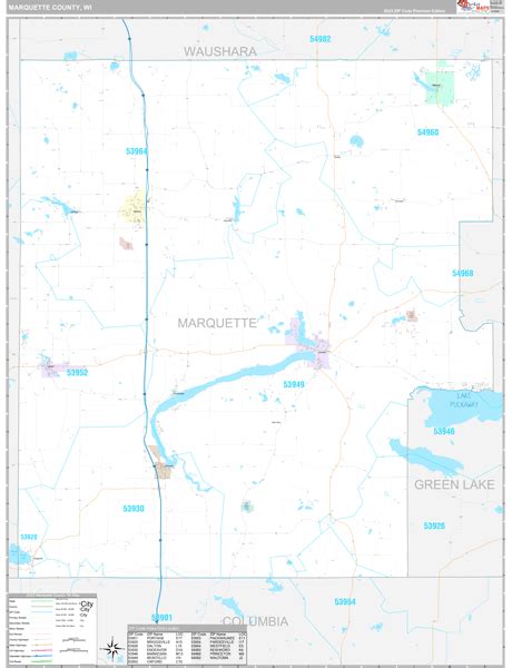 Marquette County, WI Wall Map Premium Style by MarketMAPS - MapSales