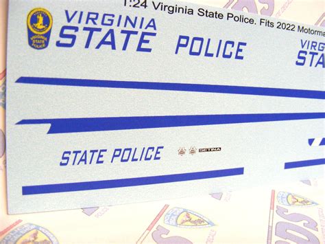 Virginia State Police 2023 Markings 1/24 Water slide Decal Set Fits '22 ...