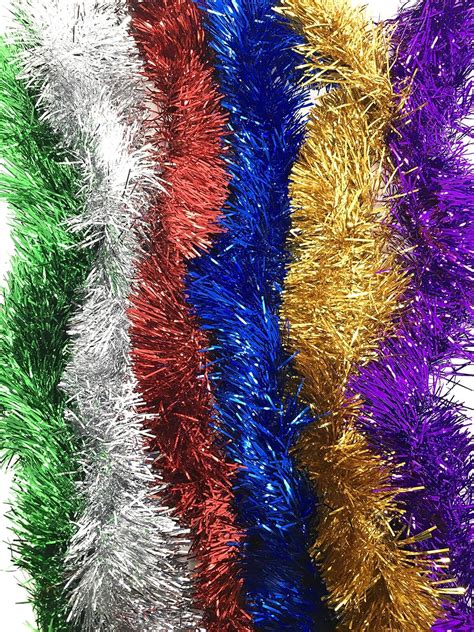 YLAB Tinsel, Many Colours: 6 Strands, 200cm Each Strand, Christmas ...