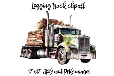 Logging Truck Clipart Graphic by retrowalldecor · Creative Fabrica