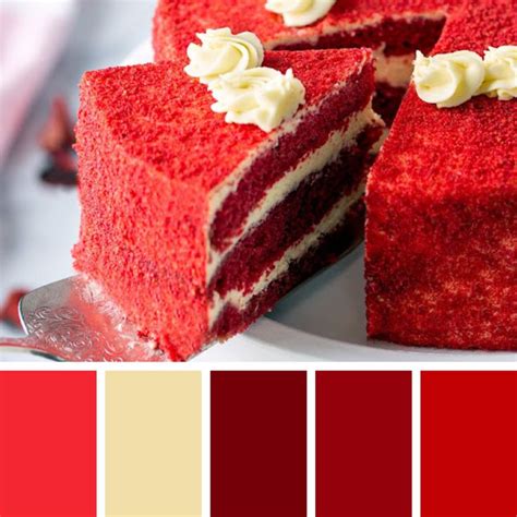 layered Red Velvet crumb covered Red Velvet Cake color pallet | Color ...