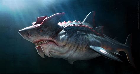 Devil Shark Textured, Marcus Dublin | Fantasy beasts, Creature concept art, Shark art