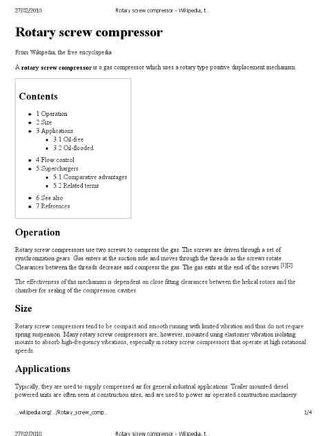 Rotary Screw Compressor | PDF | Gas Technologies | Energy Technology