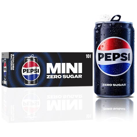 Pepsi Zero Sugar Soda: Refreshingly Bold Flavor in Convenient 7.5 Ounce Mini Cans, 10 Pack ...