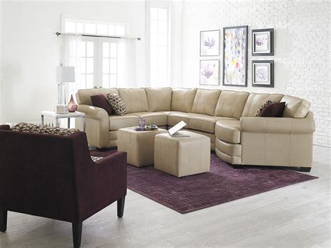 England Furniture leather sectional with cuddler seat. The cream and ...