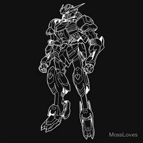 Gundam Barbatos Outline White | Gundam, Rolls royce, Gundam iron ...