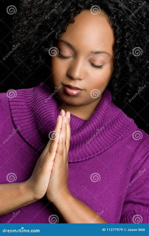 Woman Praying stock image. Image of closeup, black, portrait - 11277979