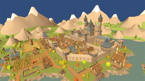 3D model Low Poly Map medieval castle VR / AR / low-poly | CGTrader