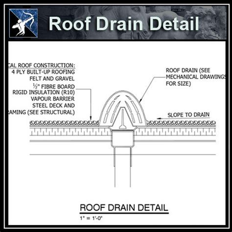 ★Free CAD Details-Roof Drain Detail