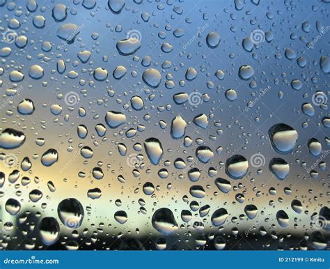 Rain Drops on the Window, Sunset in Background #2 Stock Image - Image ...