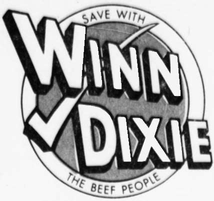 the winn dixie logo is shown in black and white