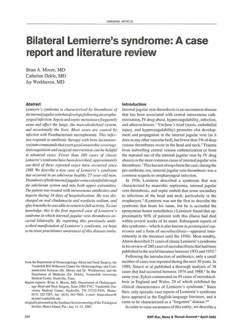 (PDF) Bilateral Lemierre's Syndrome: A Case Report and Literature Review