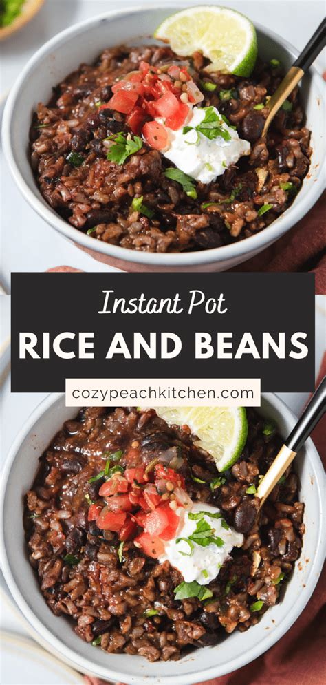 Instant Pot Black Beans and Rice - Cozy Peach Kitchen