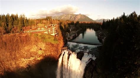 Drone Over Twin Peaks: Snoqualmie Falls And The Great Northern As Never ...