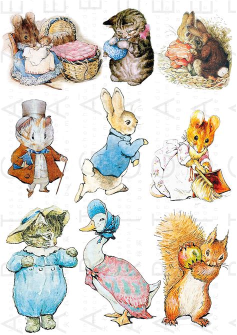 PETER RABBIT Collage Sheet Beatrix POTTER Nursery Decor. - Etsy UK