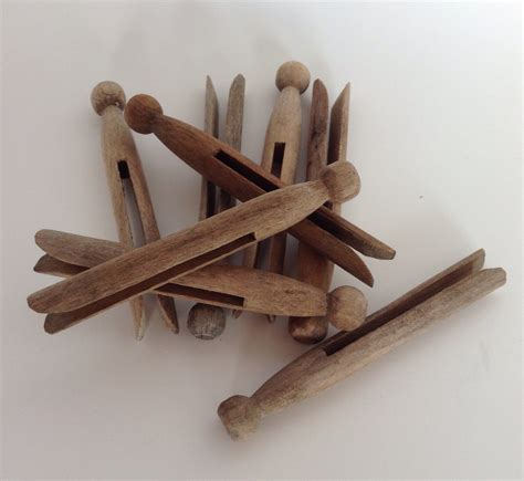 Vintage set of 8 wooden clothes pegs clothes pegs wood