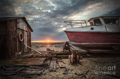 Old Boat at Sunset Photograph by Ivor Toms - Fine Art America