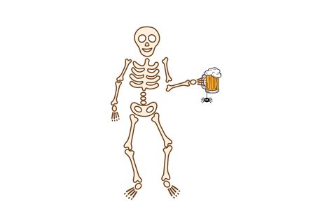 Skeleton Drinking Beer SVG Cut file by Creative Fabrica Crafts ...