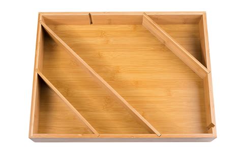 Diagonal Space Saving Bamboo Drawer and Cabinet Organizer Divider fits ...