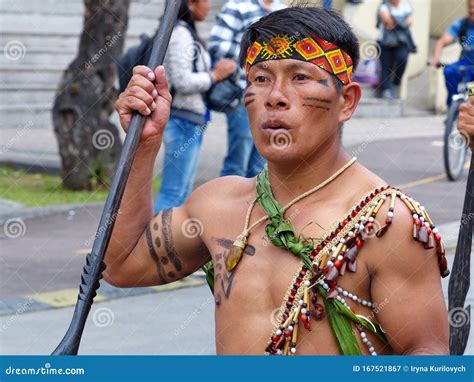 Shuar folk dancer, Ecuador editorial photography. Image of folk - 167521867