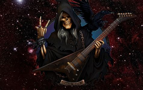 Grim Reaper Guitar Raven Rock Amp Roll Wallpaper - Resolution:3000x1900 ...