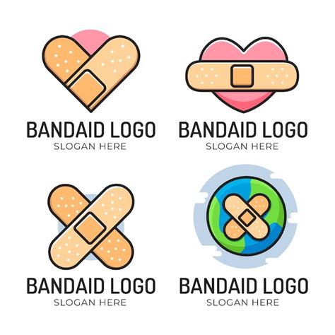 Premium Vector | Collection of cute band aid logo