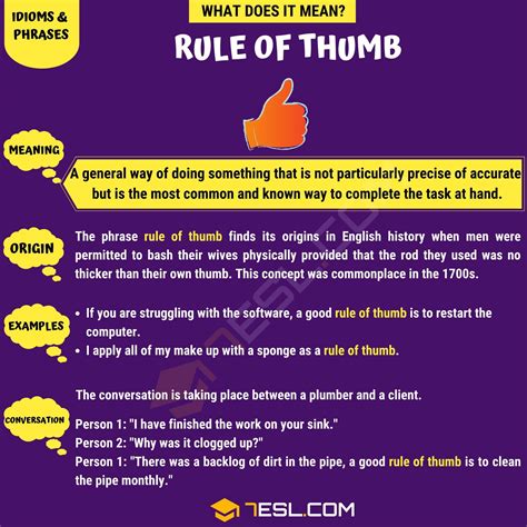 "Rule of Thumb" Meaning, Origin and Examples • 7ESL