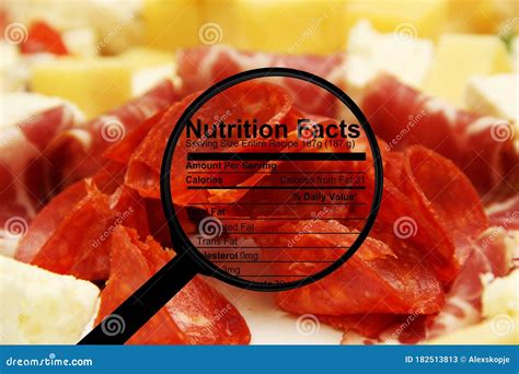 Nutrition facts on meat stock image. Image of fresh - 182513813