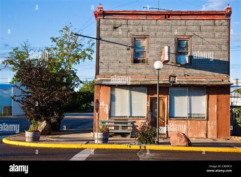 A 100 year old building in Castor, Alberta, Canada; now being used as a Cafe Stock Photo - Alamy