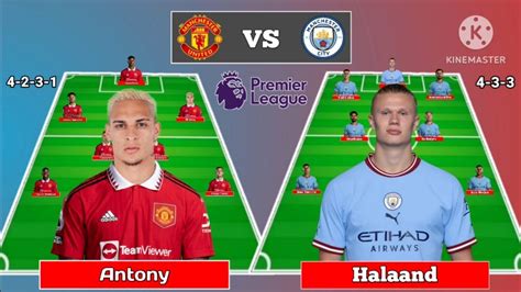 Predictions Line Up Manchester United vs Manchester City Premier League 2022/2023 - YouTube