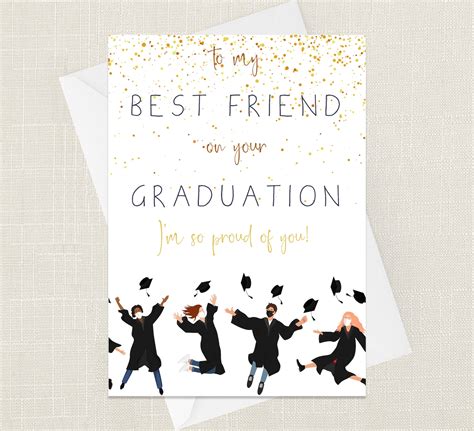 Best Friend On Your Graduation Greetings Card with Envelope | Etsy