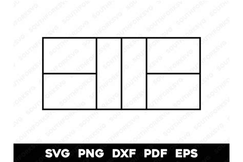 Pickleball Court Shape Outline Design SVG PNG DXF EPS PDF