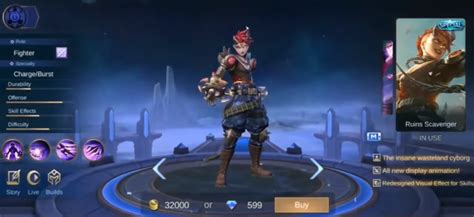 Price Skin Dyrroth Ruins Scavenger Starlight Mobile Legends (ML) - Esports