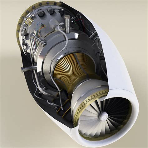 aircraft jet engine 3d model