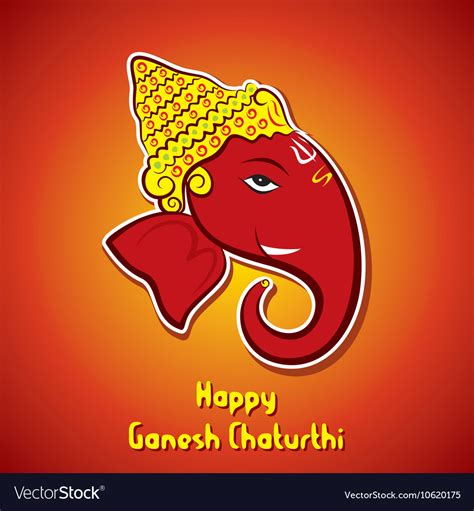 Happy ganesh chaturthi festival greeting card Vector Image