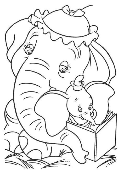 Free Walt Disney Animal Dumbo Elephant Coloring Pages