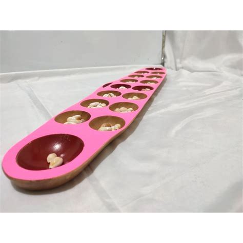 Colored Sungka Game Board, Pink Color Sungka Board, Pink Sungkaan ...