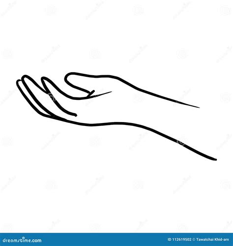 Doodle Hand Gesture of Giving Vector Illustration Sketch Hand Dr Stock ...