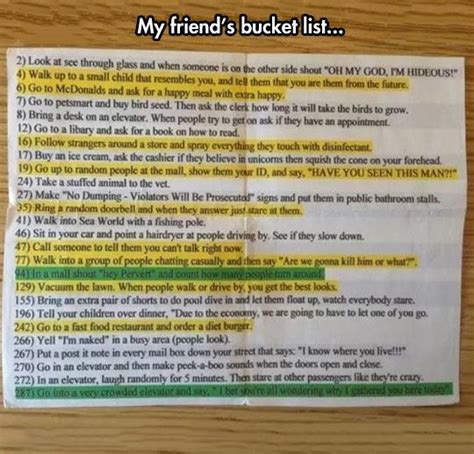 The Top 100 Funny Bucket List Ideas You Should Try | Les Listes