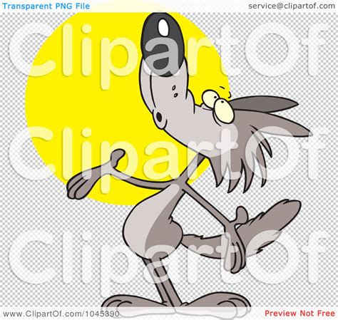 Royalty-Free (RF) Clip Art Illustration of a Cartoon Coyote Howling by ...